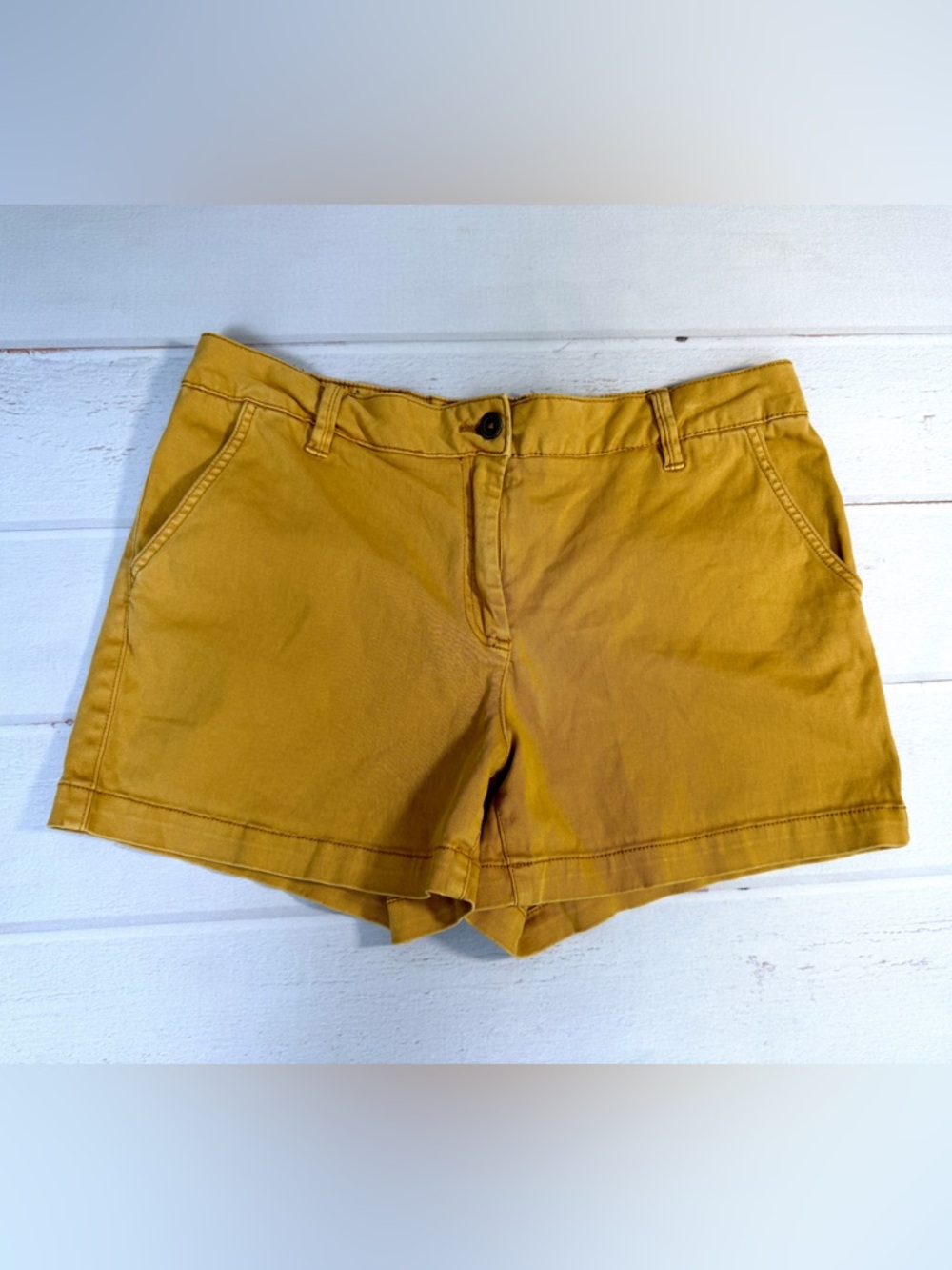 Land N Sea Yellow/Gold Chino Cotton Stretch Shorts Women’s 12